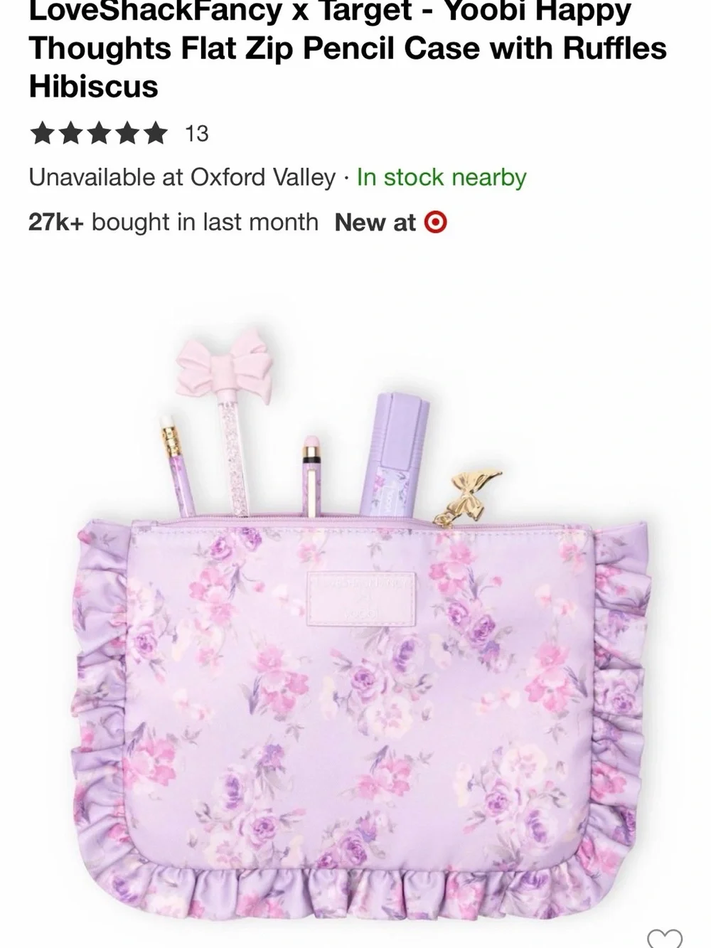 LoveShackFancy x Yoobi Happy Thoughts Pencils Case